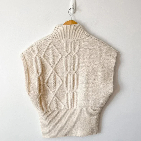 Zara Cream Knit Mock Neck Vest NWT  Size Medium - Picture 8 of 10
